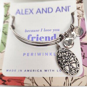 Alex and Ani Because I Love You Friend II Periwinkle Charm 2016 Silver Bangle